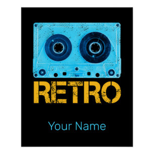 Tape Retro Look For Vintage Cassette 80s Party Poster