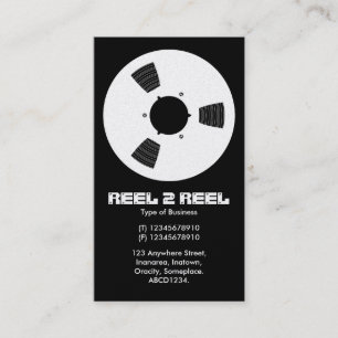 Tape Spool - White on Black (Platinum) Business Card