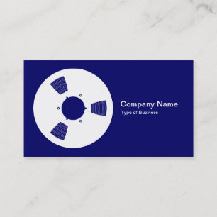 Tape Spool - White on Deep Navy Business Card