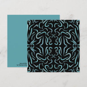Tapered Outline Shapes Filled With Aquatic Colors Card