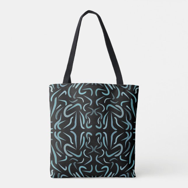 Tapered Outline Shapes Filled With Aquatic Colors Tote Bag (Back)