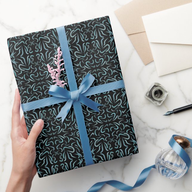 Tapered Outline Shapes Filled With Aquatic Colours Wrapping Paper (Gifting)