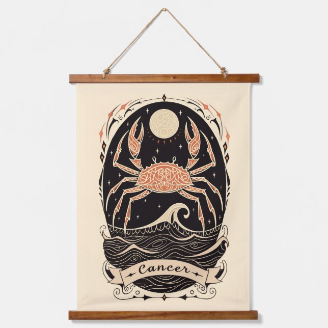 Tapestry Cancer Celestial Zodiac Art (Front)