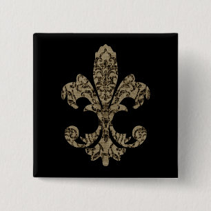 Tapestry Fleur de lis 4 15 Cm Square Badge