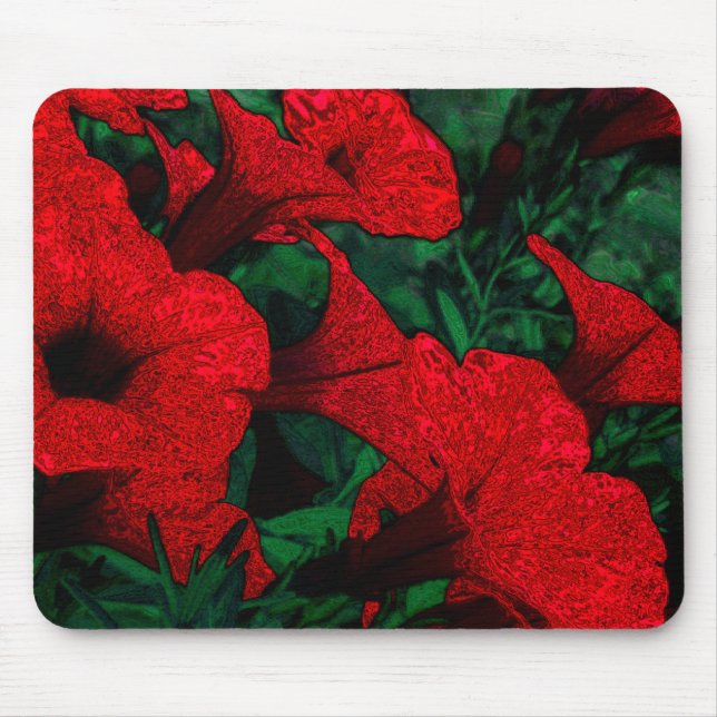 Tapestry Flowers: Red Mouse Pad (Front)