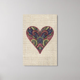 Tapestry Heart Collage Canvas Print
