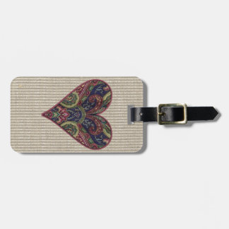 Tapestry Heart Collage Luggage Tag
