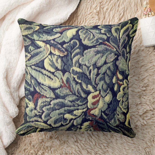 Tapestry Leaves Throw Pillow (Blanket)