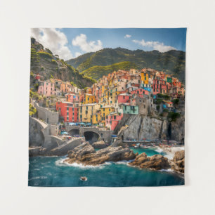Tapestry Manarola Cinque Terre Italy Coast Sea