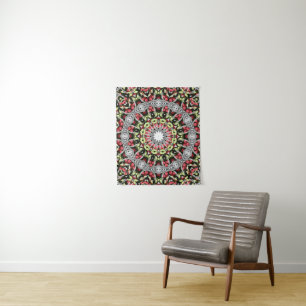 Tapestry Mandala round pattern kaleidoscope retro 