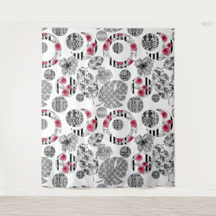 Tapestry,Red and Black, Quilting ,Patchwork Tapestry