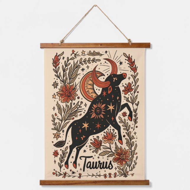 Tapestry Taurus Celestial Zodiac Art (Front)