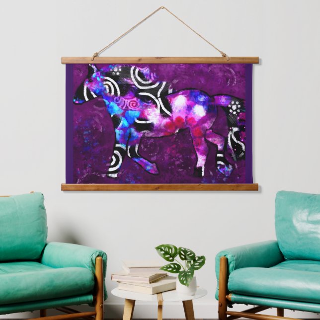Tapestry - Whimsical Abstract Galloping Horse  (Living Room)