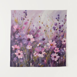 Tapestry Wildflowers Purple Pink Flowers Art 