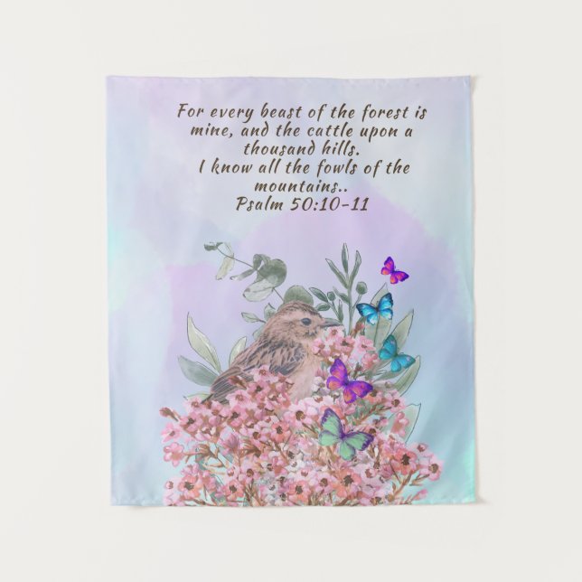 Tapestry with bible verse and nature art (Front)