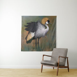 Tapestry with Grey Crowned Crane