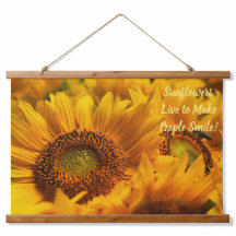 Tapestry Yellow Sunflowers Saying Wood Topped 