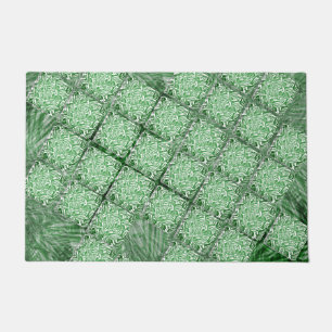 Tapete com pequenos quadrados verdes e 'falha' doormat
