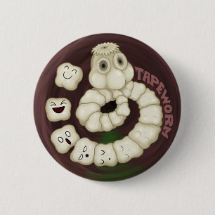 Tapeworm Button by bogleech.com
