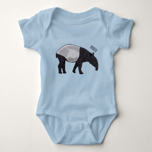 Tapir cartoon illustration baby bodysuit