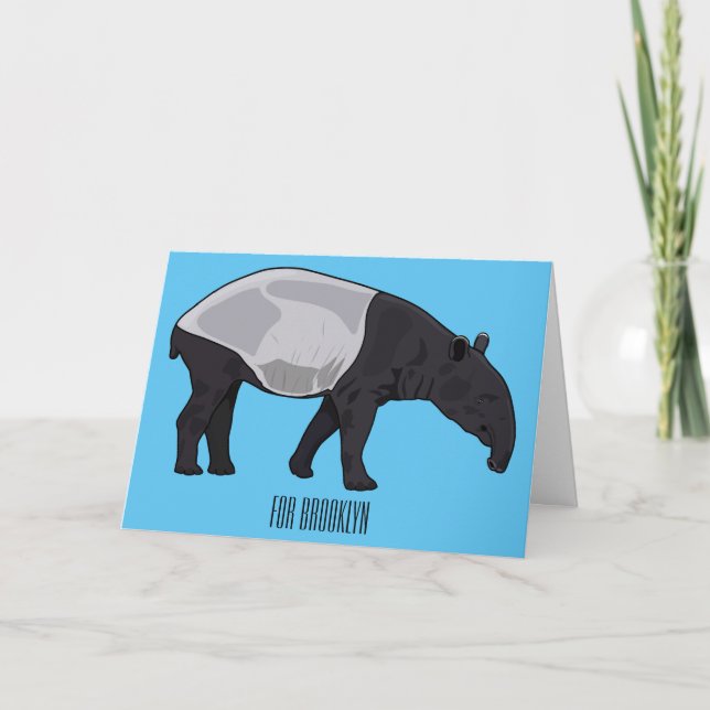 Tapir cartoon illustration card (Front)