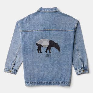Tapir cartoon illustration denim jacket