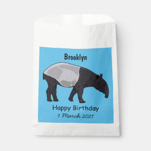 Tapir cartoon illustration favour bags