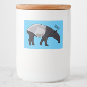 Tapir cartoon illustration food label