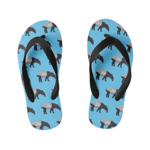Tapir cartoon illustration kid's jandals