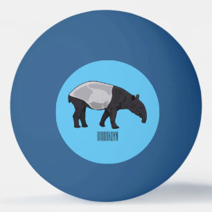 Tapir cartoon illustration ping pong ball