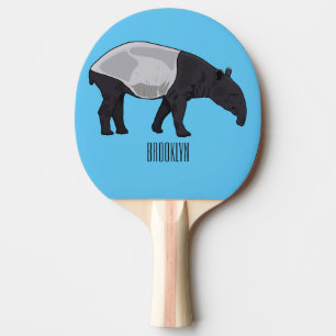Tapir cartoon illustration ping pong paddle