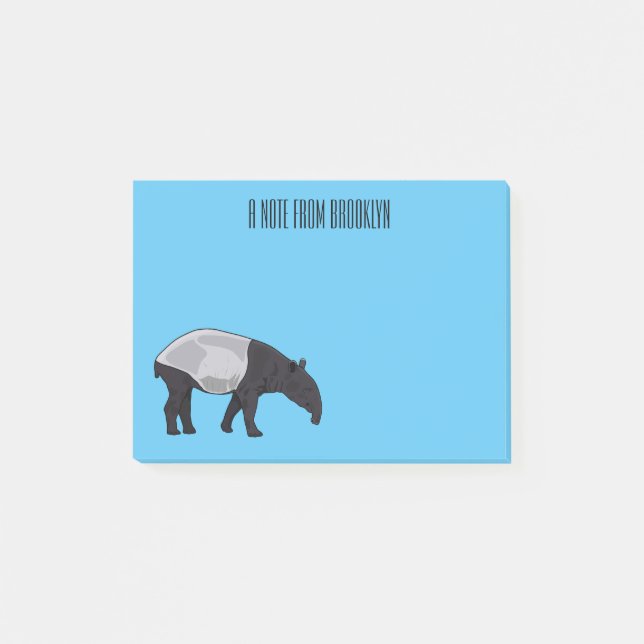 Tapir cartoon illustration post-it notes (Front)