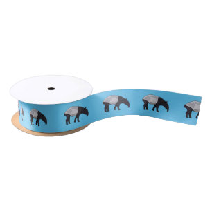 Tapir cartoon illustration satin ribbon