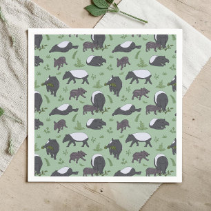 Tapir Family Dinner in Green Napkin
