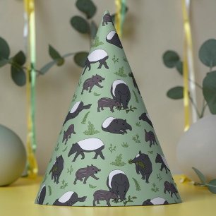 Tapir Family Dinner in Green Party Hat