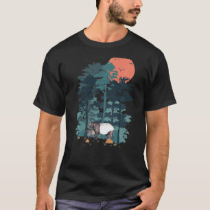 Tapir Mountain Pine Tree Sky Birds Are Flying Fore T-Shirt