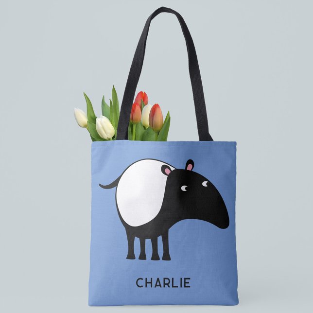 Tapir Personalised Name Tote Bag (Creator Uploaded)