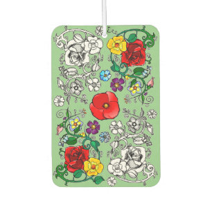 Tapis de fleurs au coquelicot car air freshener