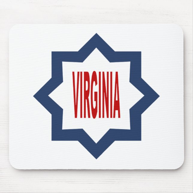 Tapis de souris blanc  Etoile 8 VIRGINIA Mouse Pad (Front)