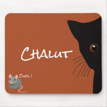 Tapis De Souris chat noir et souris