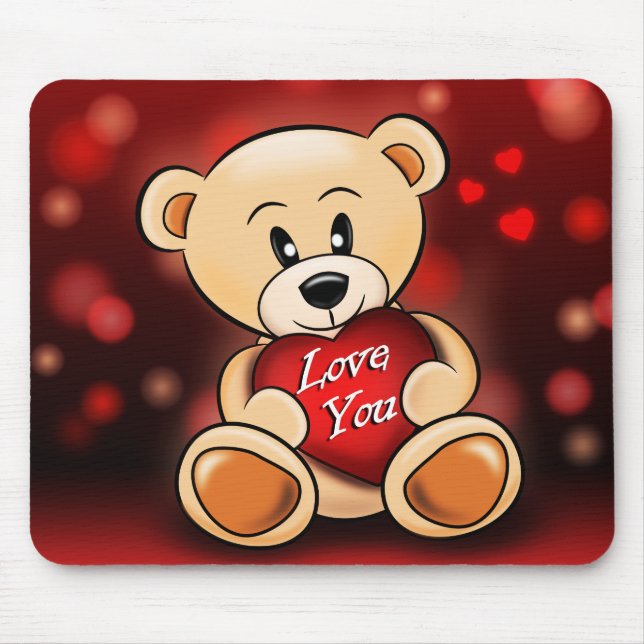 Tapis De Souris L'ourson t'aime Mouse Pad (Front)