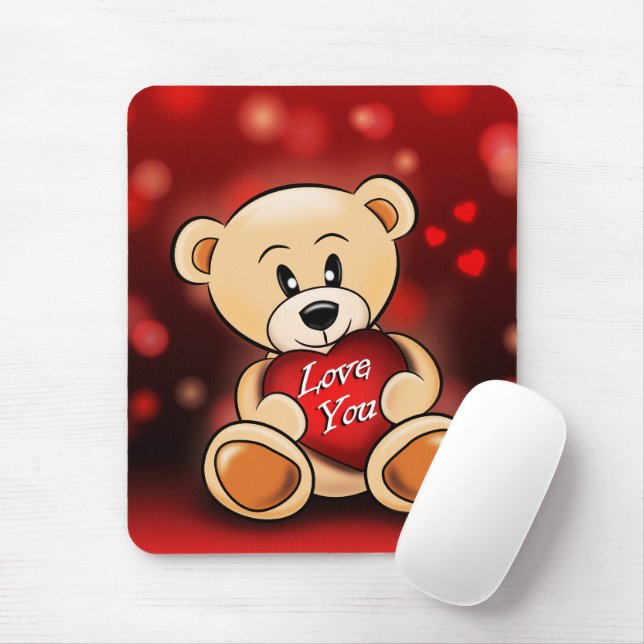 Tapis De Souris L'ourson t'aime Mouse Pad (With Mouse)