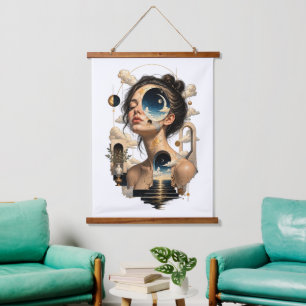 Tapisserie murale cadre en bois hanging tapestry