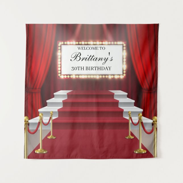 Tapiz Show Red Carpet  Birthday Backdrop banner Tapestry (Front)