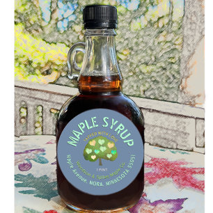 Tapped with Love Maple Syrup Tree & Hearts Classic Round Sticker