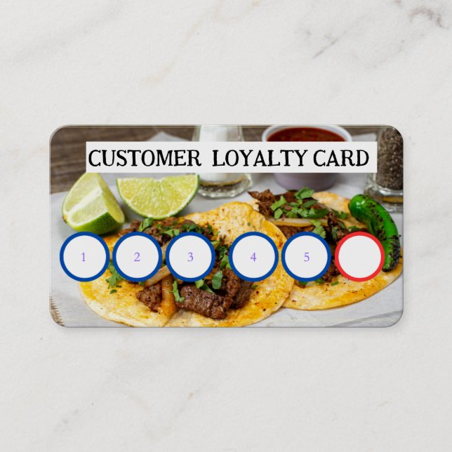 TAQUERIA - CUSTOMER  LOYALTY CARD  (Front)