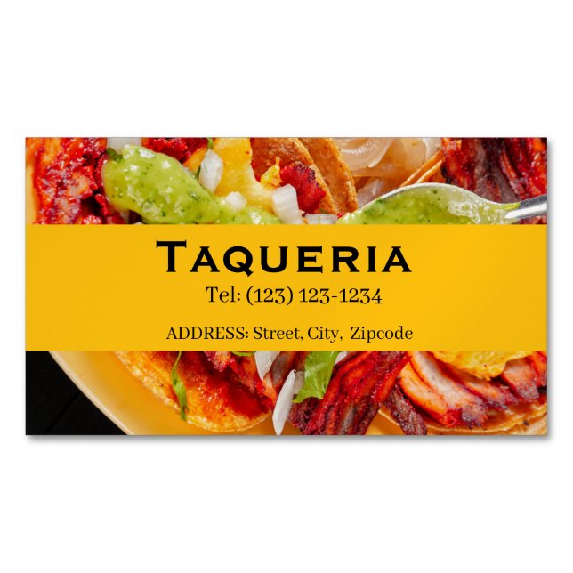 TAQUERIA  services editable   business card (Front)