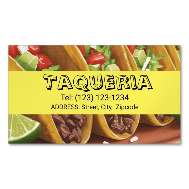 TAQUERIA  services editable   business card (Front)
