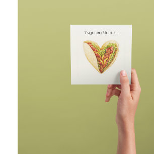 Taquero Mucho   Funny Taco Heart Valentine Holiday Card