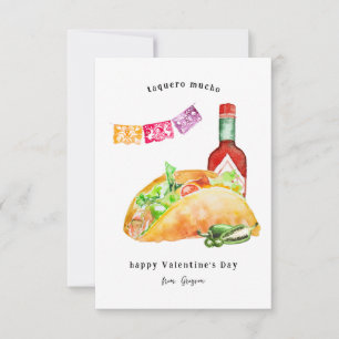 Taquero Mucho   Taco & Hot Sauce Valentine Card